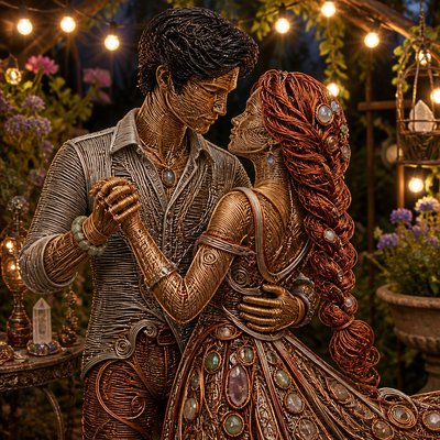 Wire-Wrapped Jewelry Style couple portrait example