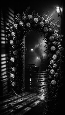 Film Noir Aesthetic wedding invitation example