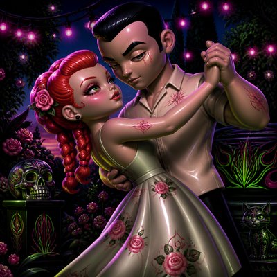 Lowbrow Art Style couple portrait example