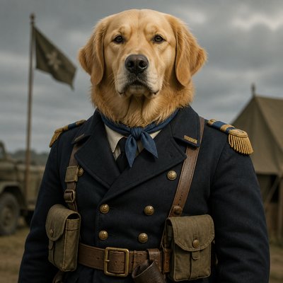 Military-Inspired Fashion pet portrait example