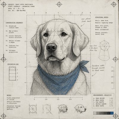 Conceptual Art Style pet portrait example