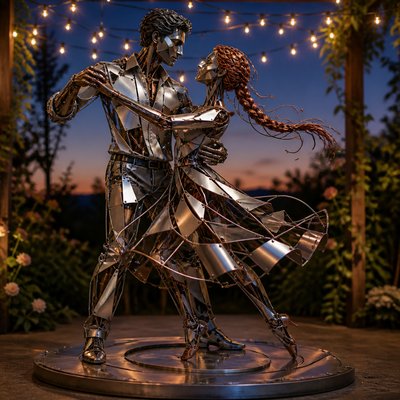 Kinetic Sculpture Art Style couple portrait example