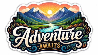 Typography Sticker Design desktop wallpaper example
