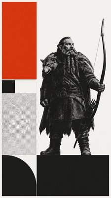 Swiss Style Poster Design tabletop character portrait example