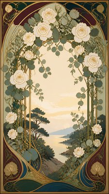 Art Nouveau Style wedding invitation example