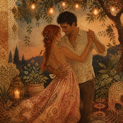 Bohemian Fashion Design couple portrait example