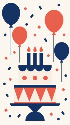 Minimalist Geometric Art birthday card example