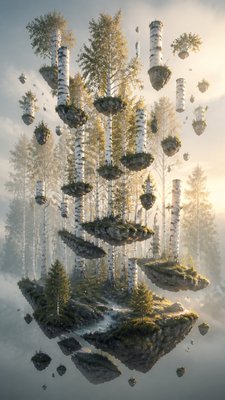 Floating Islands wall art print example