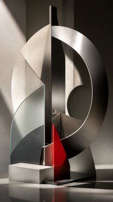 Modern Abstract Sculpture Art Style wedding invitation example
