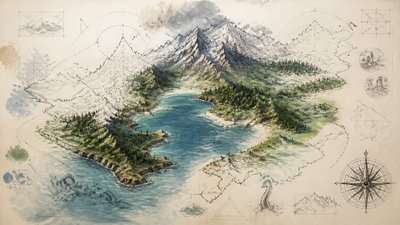 Participatory Contemporary Art Style fantasy map example