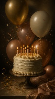 Classical Realist Figurative Art Style birthday card example