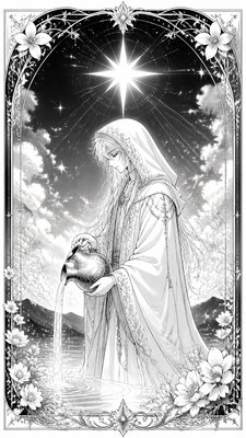 Shoujo Romance Manga Art Style tarot card example