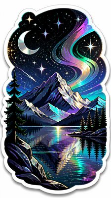 Holographic Sticker Design phone wallpaper example