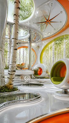 Space Age Aesthetic wall art print example