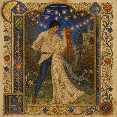 Medieval Gothic Art couple portrait example