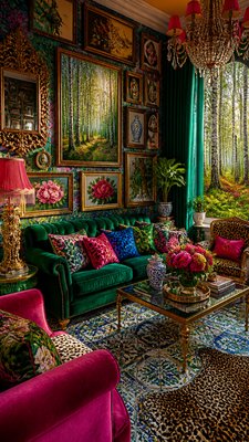 Maximalist Interior Design wall art print example