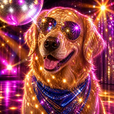 Disco Aesthetic pet portrait example