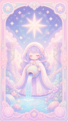 Kawaii Pastel Anime Art Style tarot card example