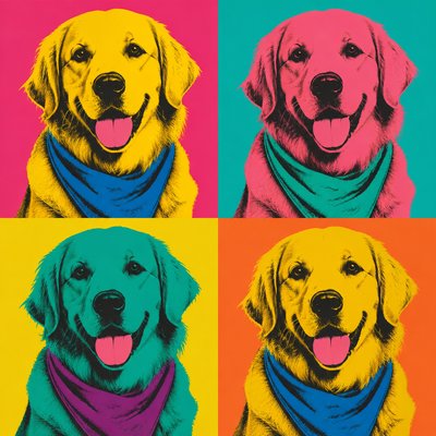 Celebrity Portrait Pop Art Style pet portrait example
