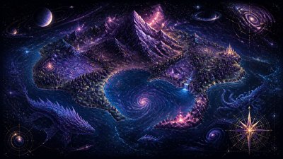 Spacecore Aesthetic fantasy map example