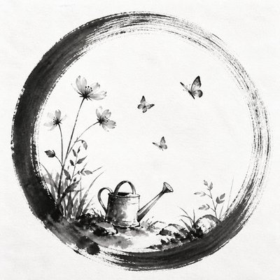 Zen Circle Minimalism Art Style coloring page example
