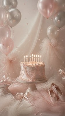 Balletcore Aesthetic birthday card example