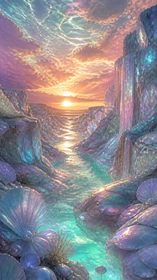 a desert canyon under a dramatic sunset sky, no people — Mermaidcore Aesthetic wallpaper