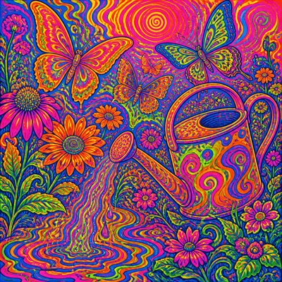 Psychedelic Art Style coloring page example