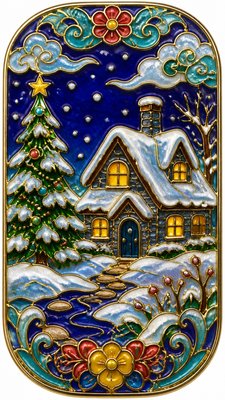 Enamel Cloisonné Jewelry Design Christmas card example