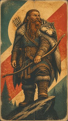 Vintage Poster Design tabletop character portrait example