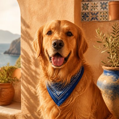 Mediterranean Architecture Art pet portrait example