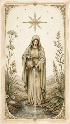 Traditional Botanical Still Life Art Style tarot card example