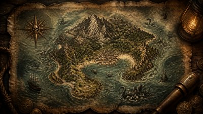 Piratecore Aesthetic fantasy map