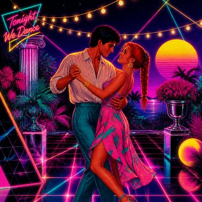 80s Retro Aesthetic couple portrait example