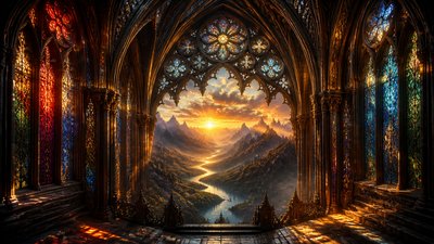 Gothic Cathedral Art desktop wallpaper example