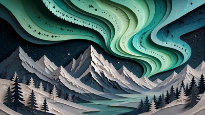 Paper Cut Art Style banner example