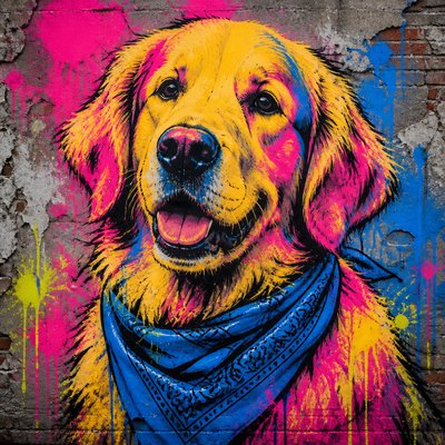 Street Art Style pet portrait example