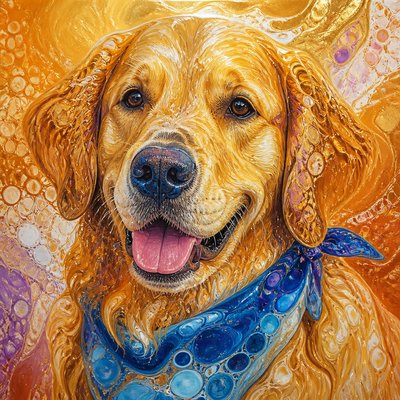 Fluid Abstract Art Style pet portrait example