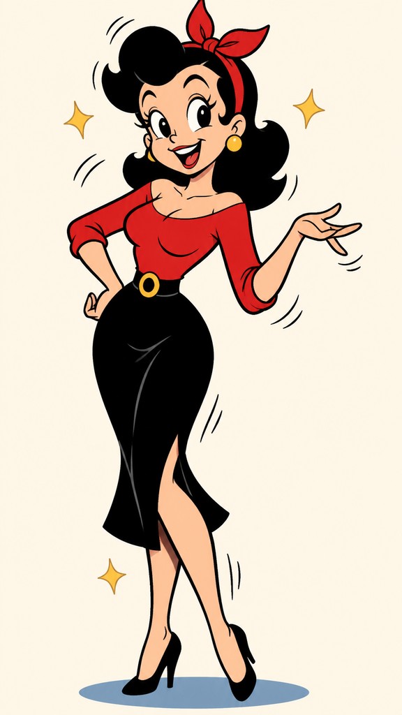 full-length portrait of an elegant figure — Cartoon Comic Art