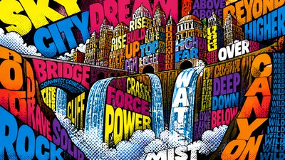 Typography Pop Art Style concept art example