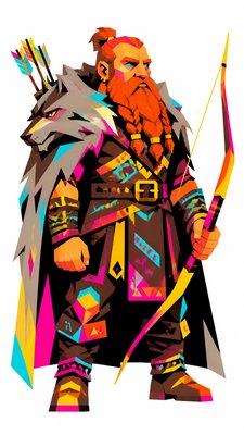 Neo-Geo Art Style tabletop character portrait example