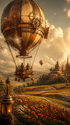 Steampunk Art Style greeting card example