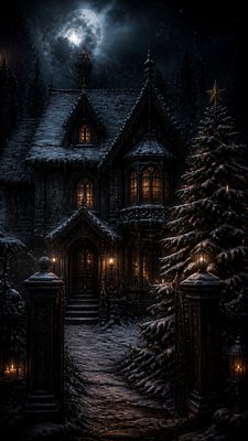 Dark Gothic Art Christmas card example