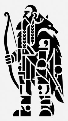 Typographic Minimalism Art Style tabletop character portrait example