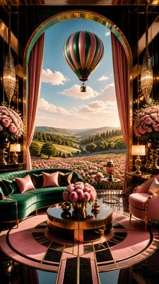 Hollywood Regency Interior Design greeting card example