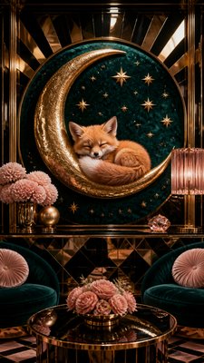 Hollywood Regency Interior Design baby announcement example