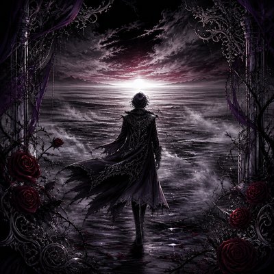 Dark Gothic Anime Art Style album cover example