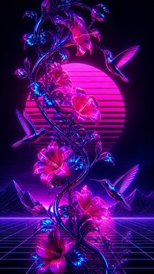 Synthwave Aesthetic phone case design example