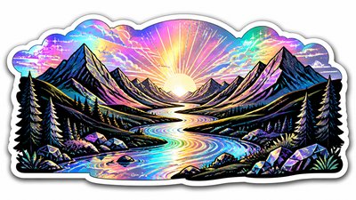 Holographic Sticker Design desktop wallpaper example