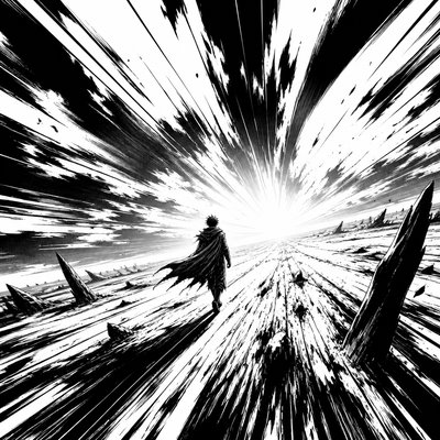 Shonen Battle Manga Art Style album cover example